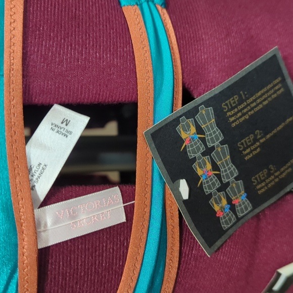 Victoria's Secret criss cross teal and bronze bikini top - Picture 2 of 3